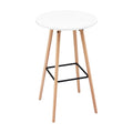 Round Bar Table 98cm Height Kitchen Dining Counter Desk - White