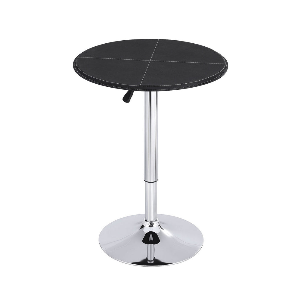 Bar Table Round Swivel Height Adjustable 62cm Modern PVC Leather Black - Furniture > Bar Stools & Chairs > Table & Bar Stools - Rivercity House & Home Co. (ABN 18 642 972 209) - Affordable Modern Furniture Australia