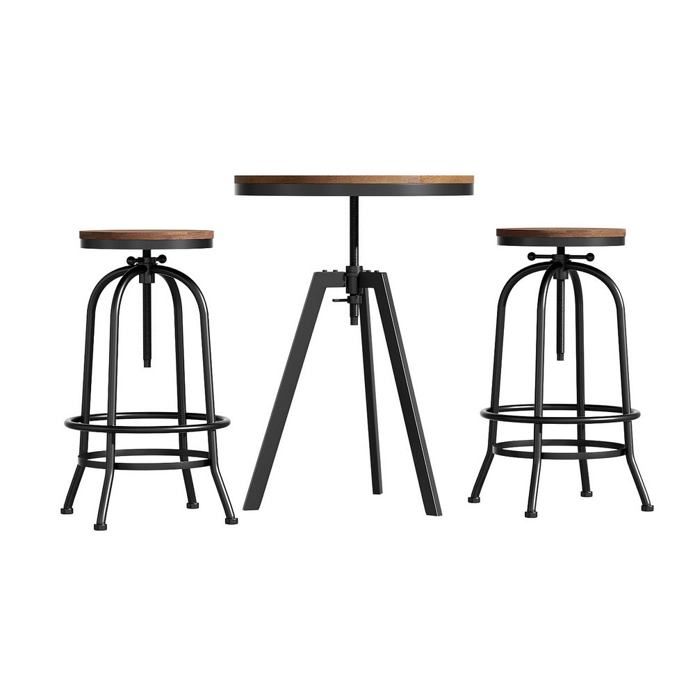 Bar Table Stools Set Dining Desk Industrial Kitchen Chairs Cafe Pub - Furniture > Bar Stools & Chairs > Table & Bar Stools - Rivercity House & Home Co. (ABN 18 642 972 209) - Affordable Modern Furniture Australia