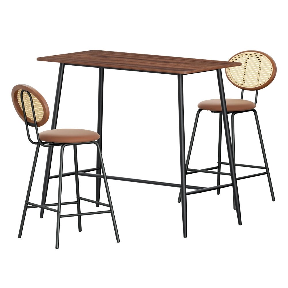 Bar Table Stools Set Dining Desk Industrial Kitchen Chairs Cafe Pub - Furniture > Bar Stools & Chairs > Table & Bar Stools - Rivercity House & Home Co. (ABN 18 642 972 209) - Affordable Modern Furniture Australia