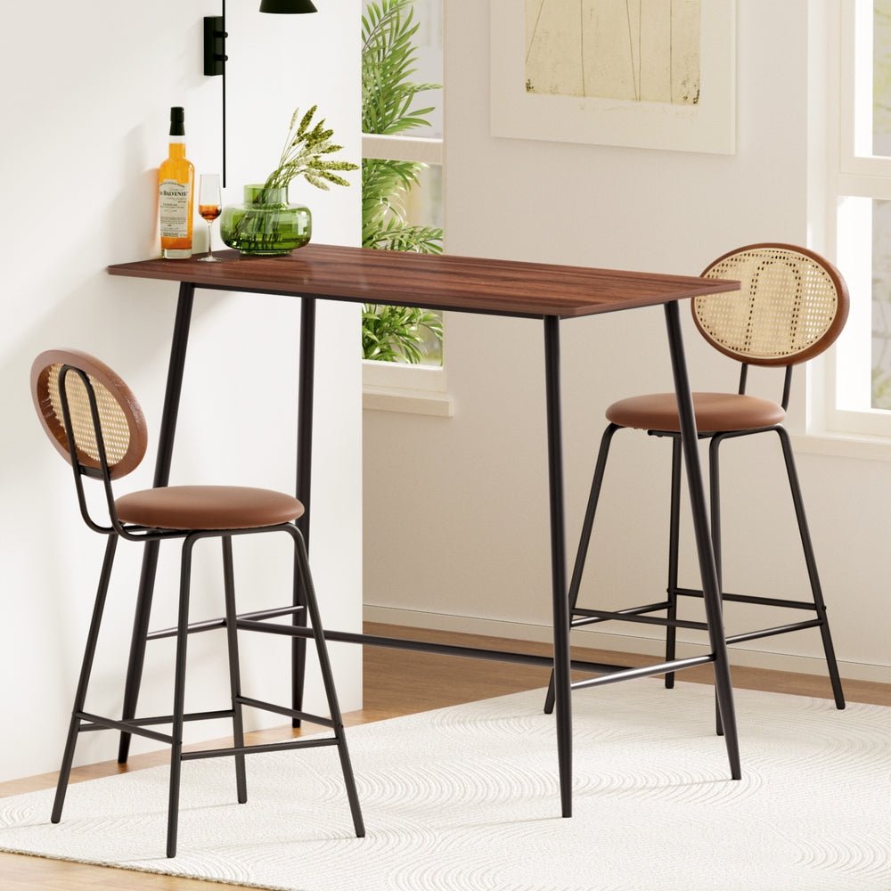 Bar Table Stools Set Dining Desk Industrial Kitchen Chairs Cafe Pub - Furniture > Bar Stools & Chairs > Table & Bar Stools - Rivercity House & Home Co. (ABN 18 642 972 209) - Affordable Modern Furniture Australia