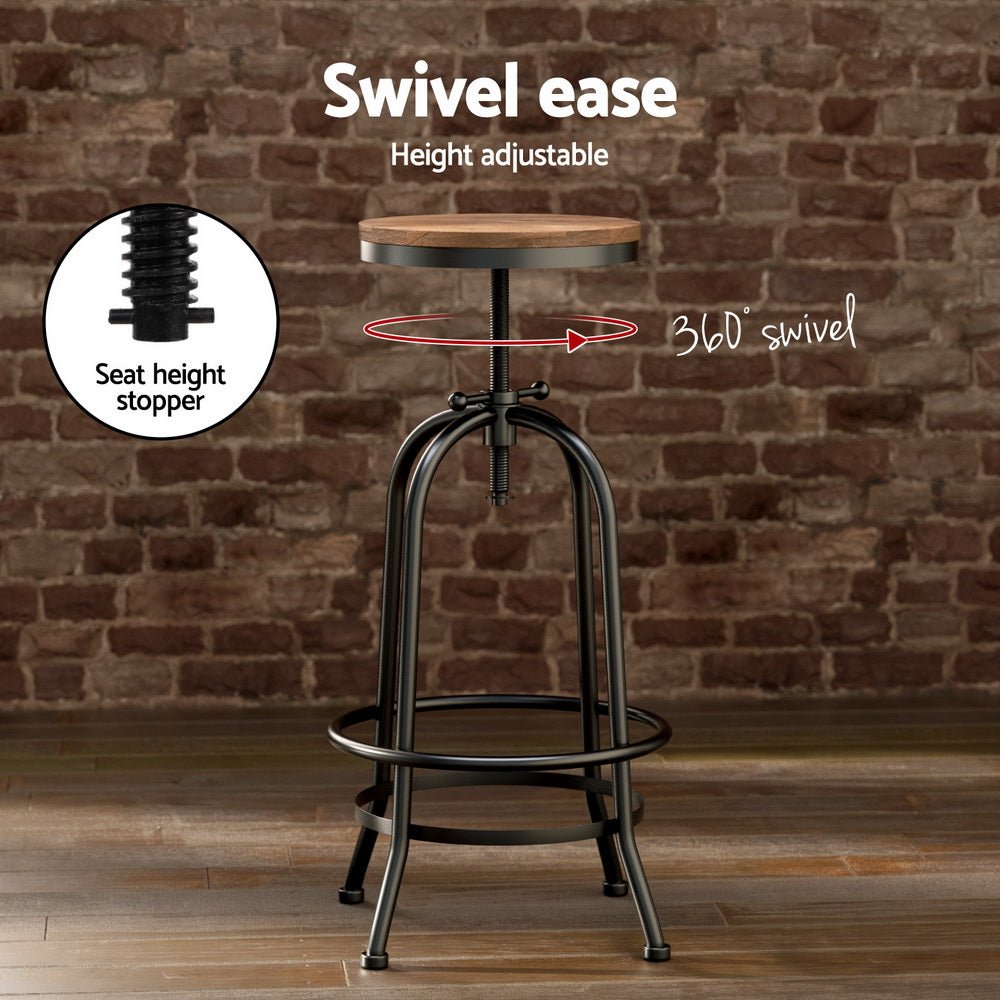 Bar Table Stools Set Dining Desk Industrial Kitchen Chairs Cafe Pub - Furniture > Bar Stools & Chairs > Table & Bar Stools - Rivercity House & Home Co. (ABN 18 642 972 209) - Affordable Modern Furniture Australia
