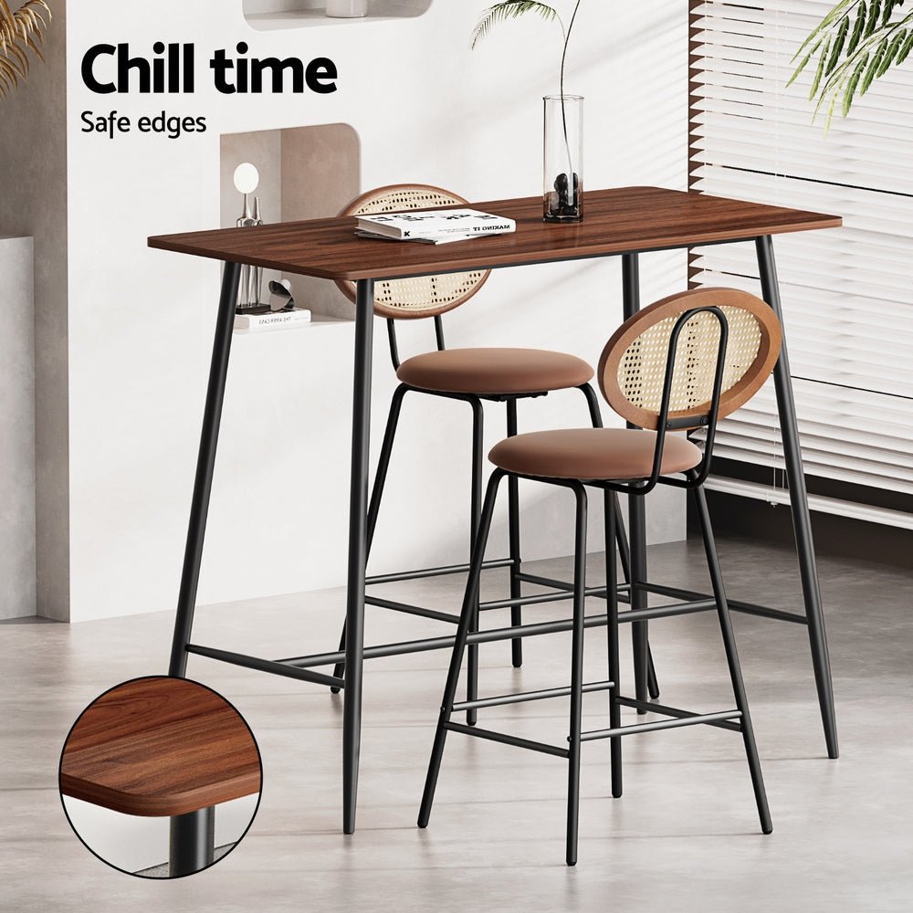 Bar Table Stools Set Dining Desk Industrial Kitchen Chairs Cafe Pub - Furniture > Bar Stools & Chairs > Table & Bar Stools - Rivercity House & Home Co. (ABN 18 642 972 209) - Affordable Modern Furniture Australia