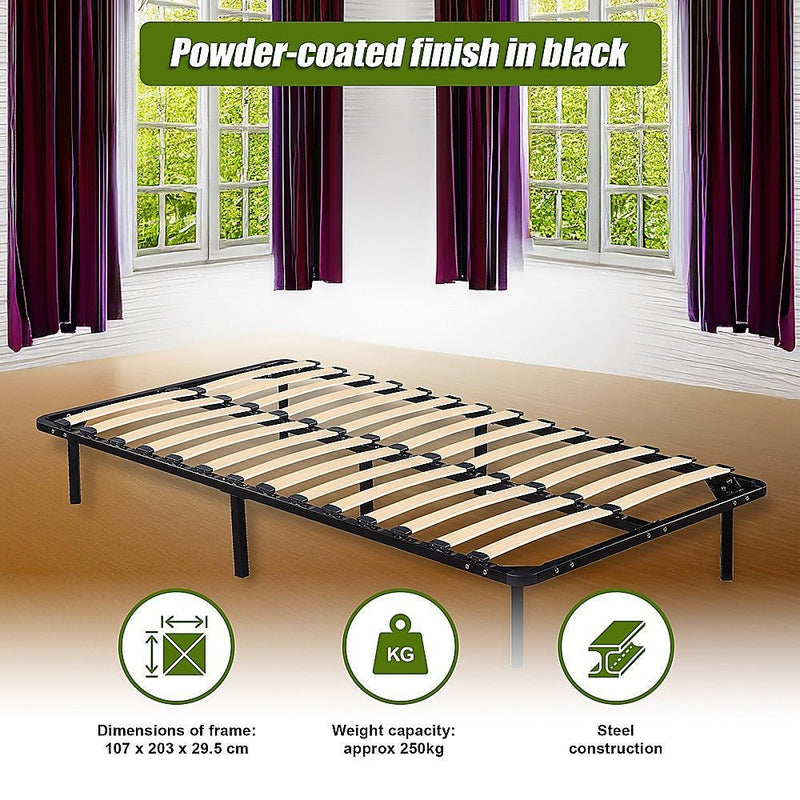 Basic Series Metal King Single Bed Frame Black - Rivercity House & Home Co. (ABN 18 642 972 209) - Affordable Modern Furniture Australia