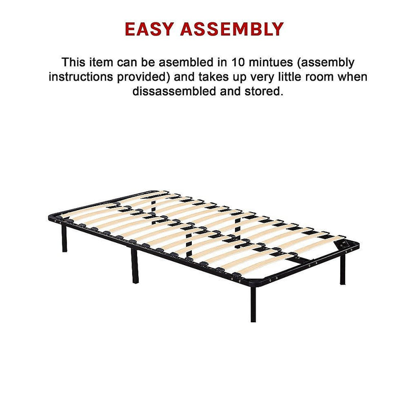 Basic Series Metal King Single Bed Frame Black - Rivercity House & Home Co. (ABN 18 642 972 209) - Affordable Modern Furniture Australia