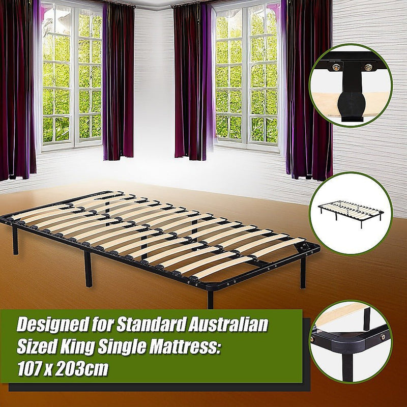 Basic Series Metal King Single Bed Frame Black - Rivercity House & Home Co. (ABN 18 642 972 209) - Affordable Modern Furniture Australia