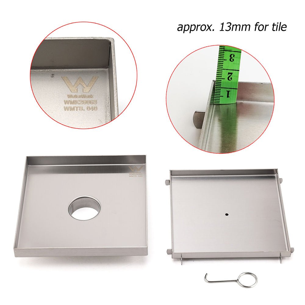 Bathroom 200x200mm Big Square Tile Insert Floor Drain Shower Grate 50mm Waste - Furniture > Bathroom > Shower Heads & Screens - Rivercity House & Home Co. (ABN 18 642 972 209) - Affordable Modern Furniture Australia