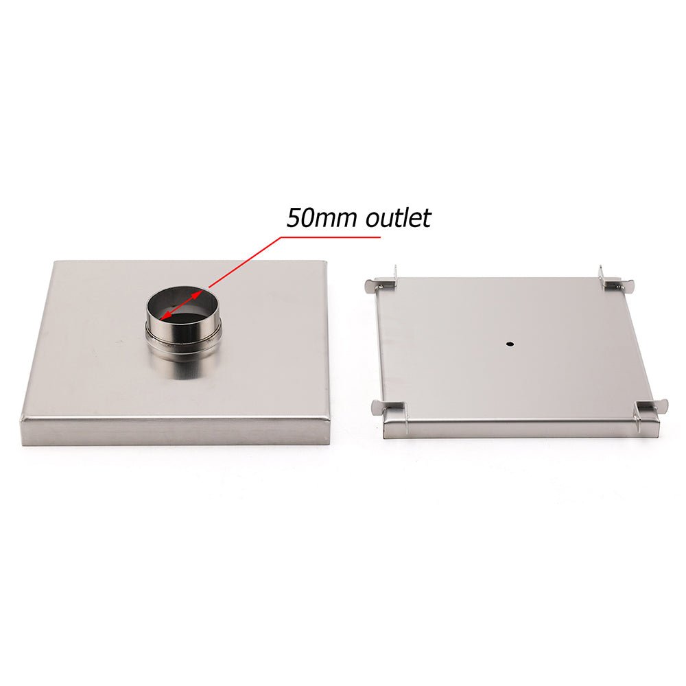 Bathroom 200x200mm Big Square Tile Insert Floor Drain Shower Grate 50mm Waste - Furniture > Bathroom > Shower Heads & Screens - Rivercity House & Home Co. (ABN 18 642 972 209) - Affordable Modern Furniture Australia