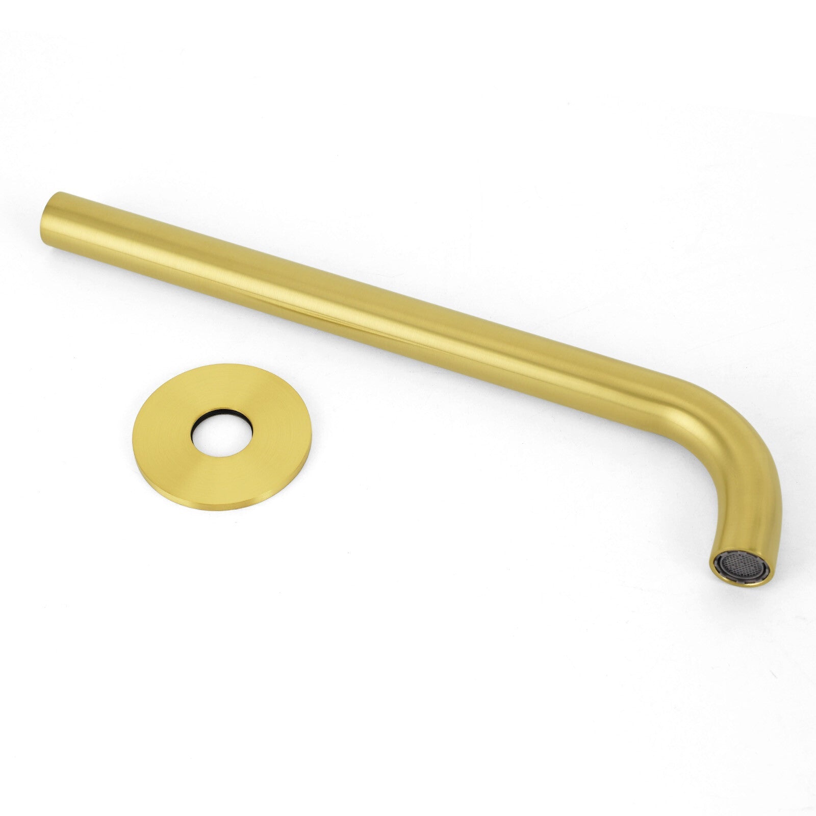Bathroom 300mm Long Wall Mounted Extention Bath Tub Filler Spout Brushed Gold - Furniture > Bathroom > Shower Heads & Screens - Rivercity House & Home Co. (ABN 18 642 972 209) - Affordable Modern Furniture Australia