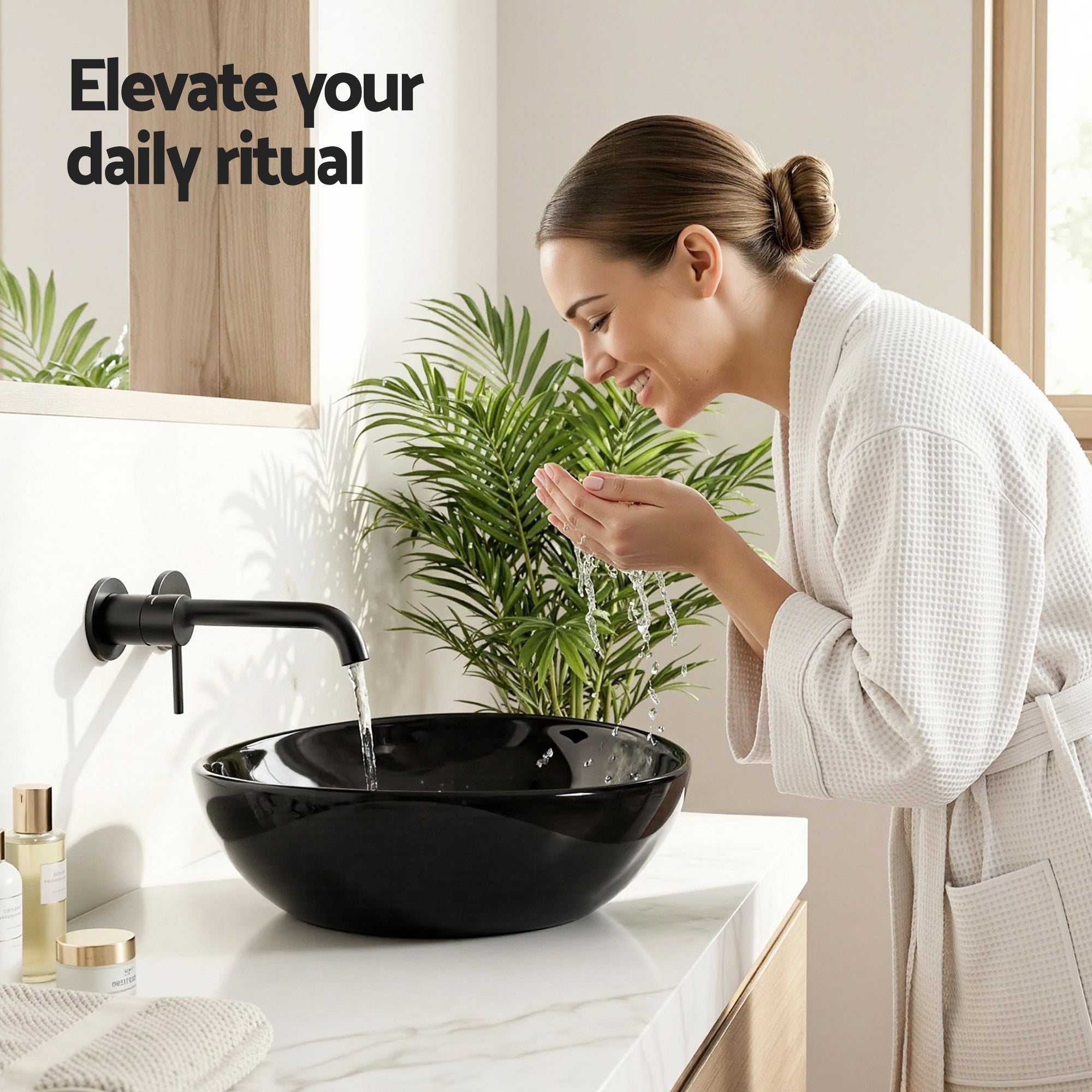 Bathroom Basin Ceramic Vanity Sink Hand Wash Bowl 41x34cm - Furniture > Bathroom > Sinks - Rivercity House & Home Co. (ABN 18 642 972 209) - Affordable Modern Furniture Australia