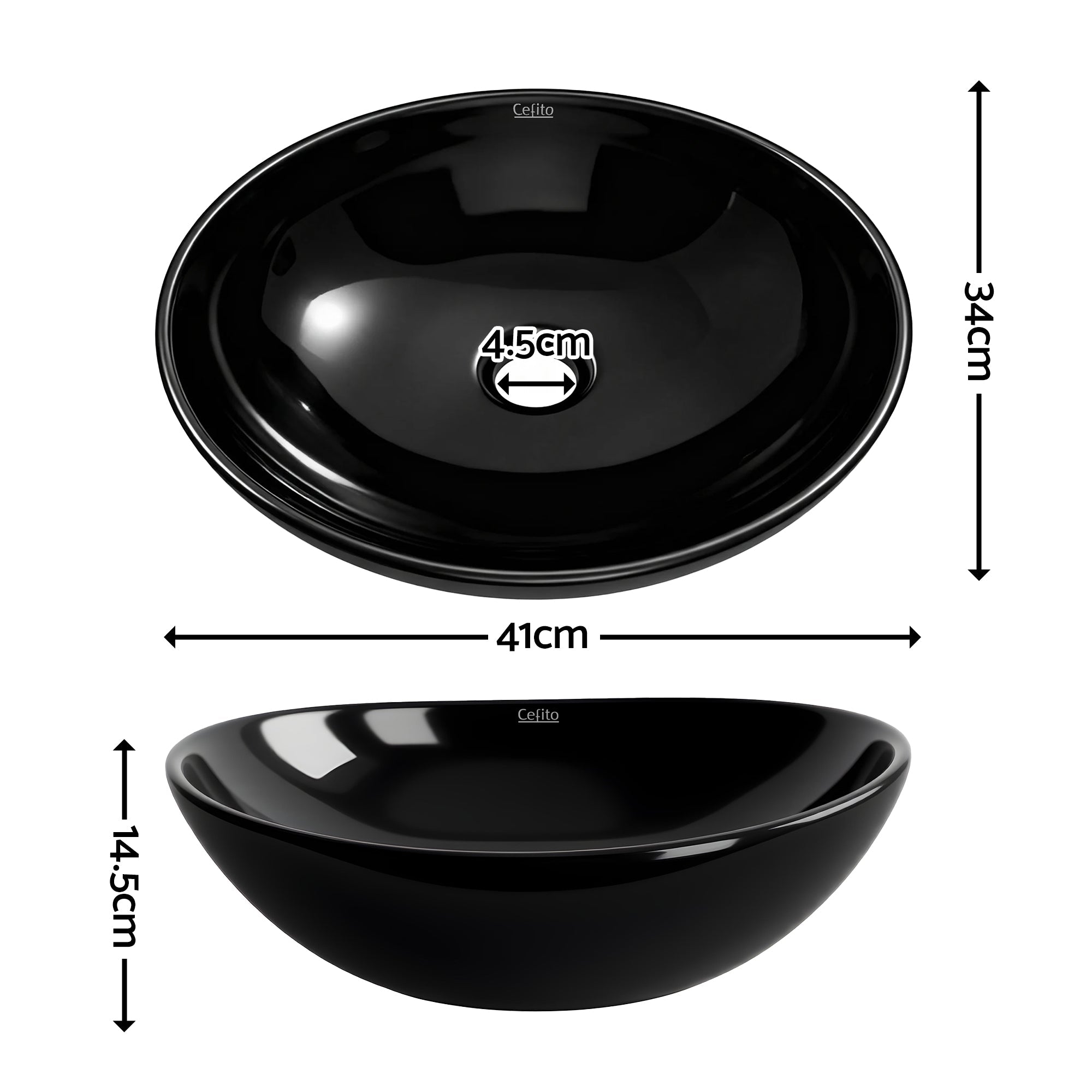 Bathroom Basin Ceramic Vanity Sink Hand Wash Bowl 41x34cm - Furniture > Bathroom > Sinks - Rivercity House & Home Co. (ABN 18 642 972 209) - Affordable Modern Furniture Australia
