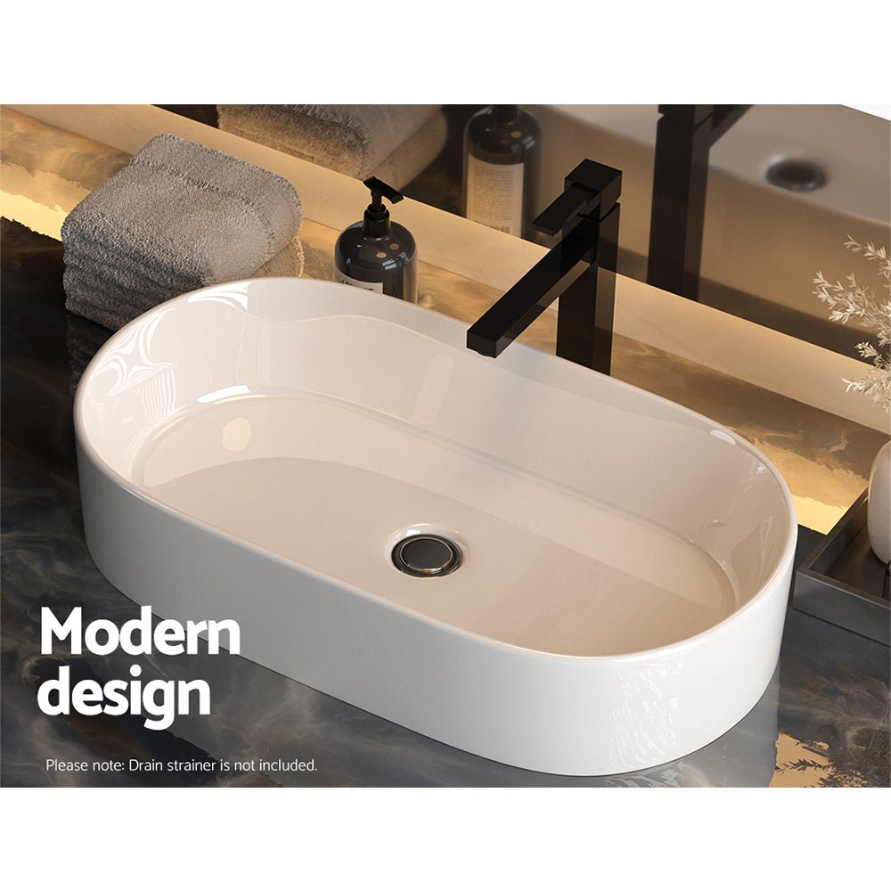 Bathroom Basin Ceramic Vanity Sink Hand Wash Bowl 53x28cm - Home & Garden > DIY - Rivercity House & Home Co. (ABN 18 642 972 209) - Affordable Modern Furniture Australia