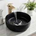 Ceramic Round Bathroom Vanity Vessel Sink Basin Matte Black
