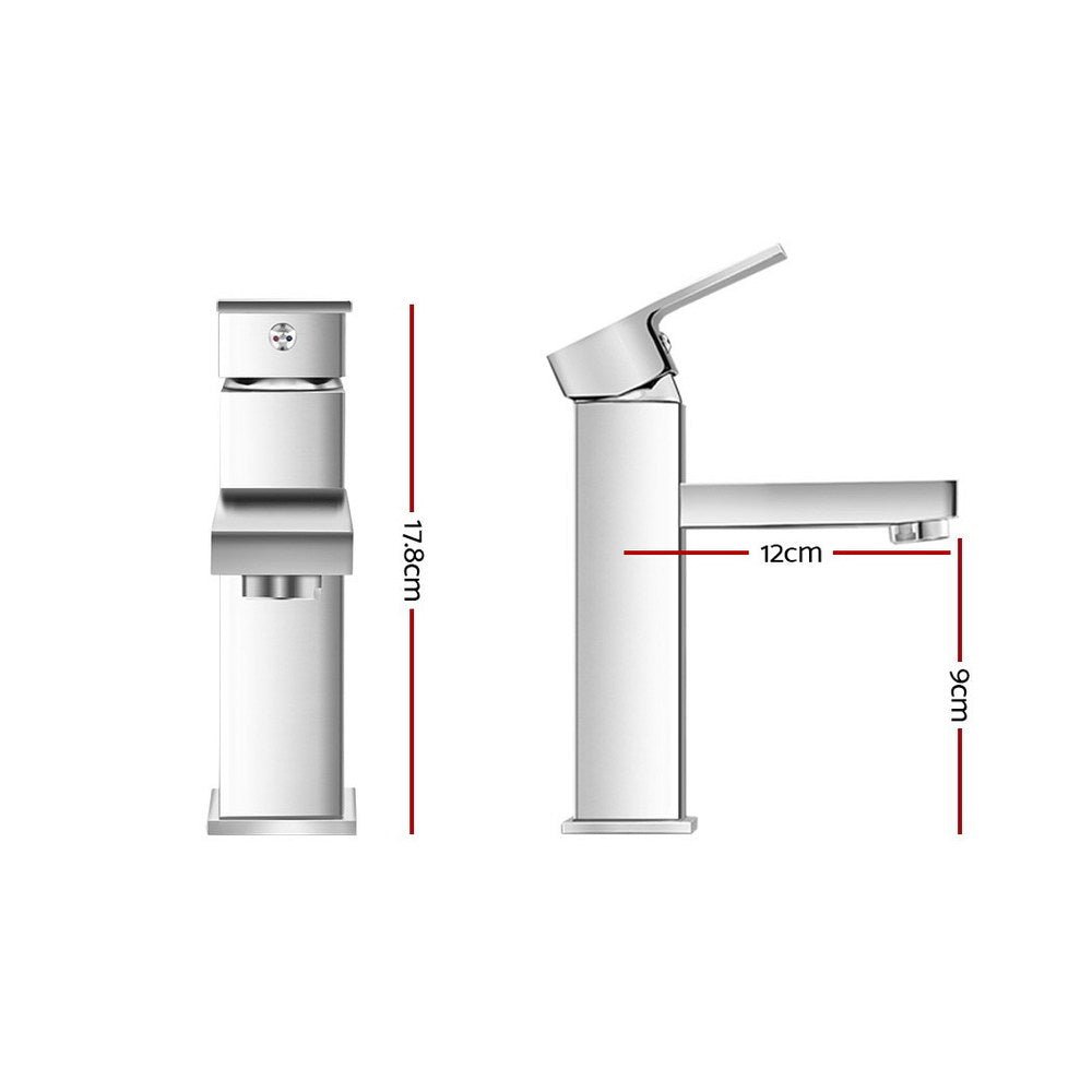 Bathroom Basin Mixer Tap Square Faucet Vanity Laundry Chrome - Furniture > Bathroom > Tap & Sink Accessories - Rivercity House & Home Co. (ABN 18 642 972 209) - Affordable Modern Furniture Australia