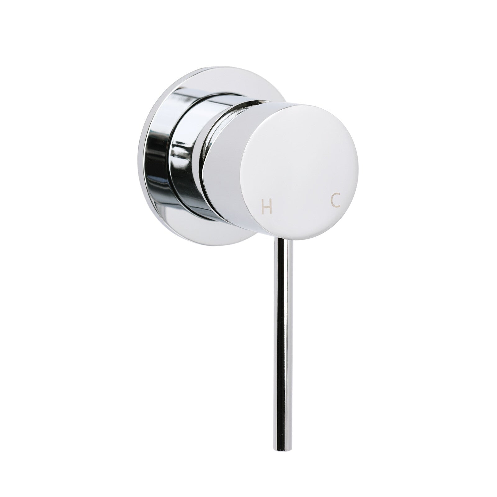 Bathroom Chrome Round Pin Lever Handle Hot Cold Water Tapware Shower Mixer Valve - Furniture > Bathroom > Shower Heads & Screens - Rivercity House & Home Co. (ABN 18 642 972 209) - Affordable Modern Furniture Australia