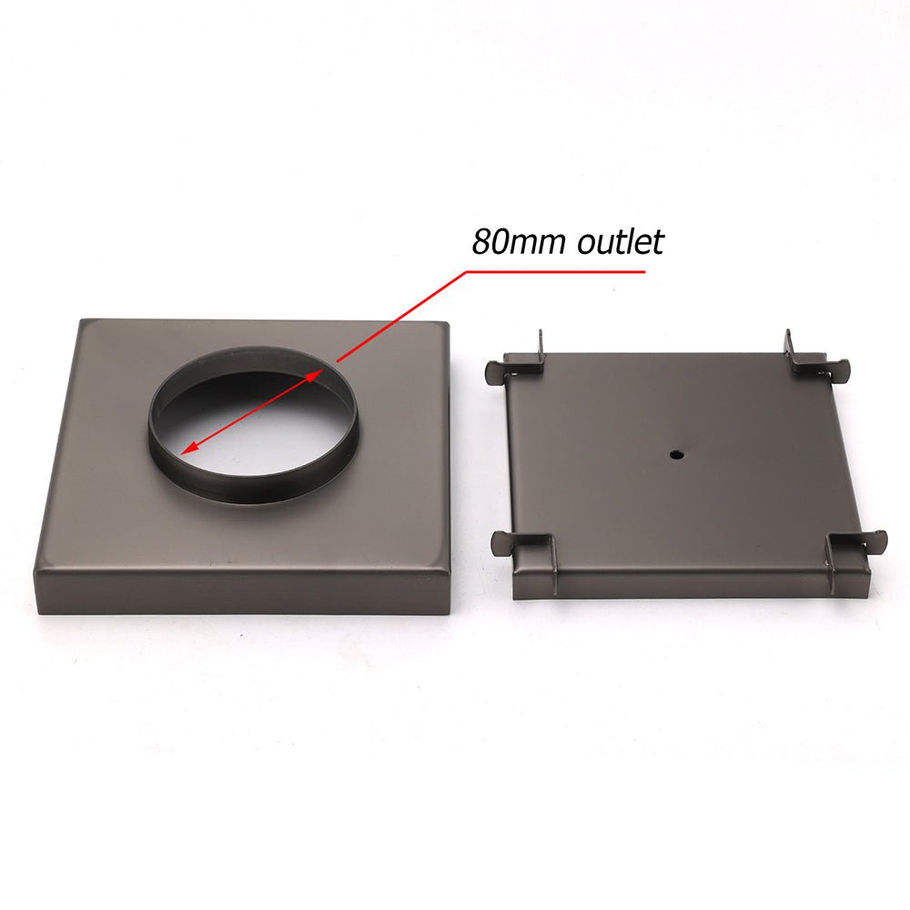 Bathroom Gun Metal 150mm Tile Insert Floor Drain Shower Grate 80mm Waste Outlet - Furniture > Bathroom > Shower Heads & Screens - Rivercity House & Home Co. (ABN 18 642 972 209) - Affordable Modern Furniture Australia