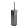 Square Toilet Brush with 304 Stainless Steel Holder Cup Kit - Grey Metal