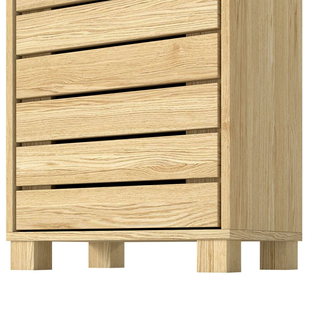 Bathroom Handleless Storage Cabinet with Adjustable Shelves Floor Shelf Unit - Oak - Rivercity House & Home Co. (ABN 18 642 972 209) - Affordable Modern Furniture Australia