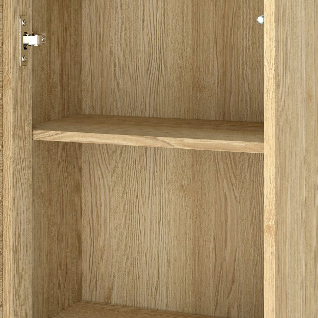 Bathroom Handleless Storage Cabinet with Adjustable Shelves Floor Shelf Unit - Oak - Rivercity House & Home Co. (ABN 18 642 972 209) - Affordable Modern Furniture Australia