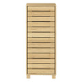 Bathroom Handleless Storage Cabinet with Adjustable Shelves Floor Shelf Unit - Oak