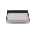Large Square 200x200mm Tile Insert Floor Drain Shower Grate 80mm Waste - Brushed Silver