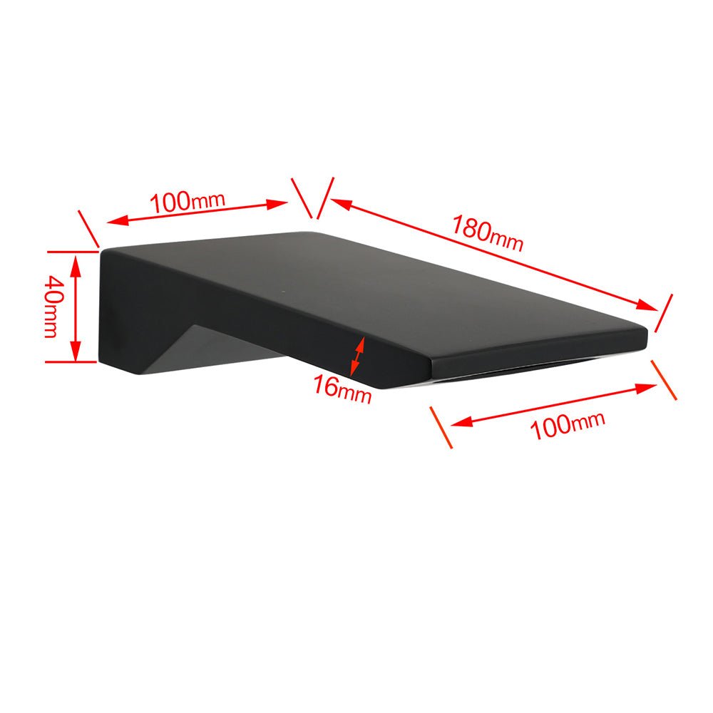 Bathroom Matt Black Square Bathtub Waterfall Filler Outlet 1/2" End Wall Spout - Furniture > Bathroom > Shower Heads & Screens - Rivercity House & Home Co. (ABN 18 642 972 209) - Affordable Modern Furniture Australia