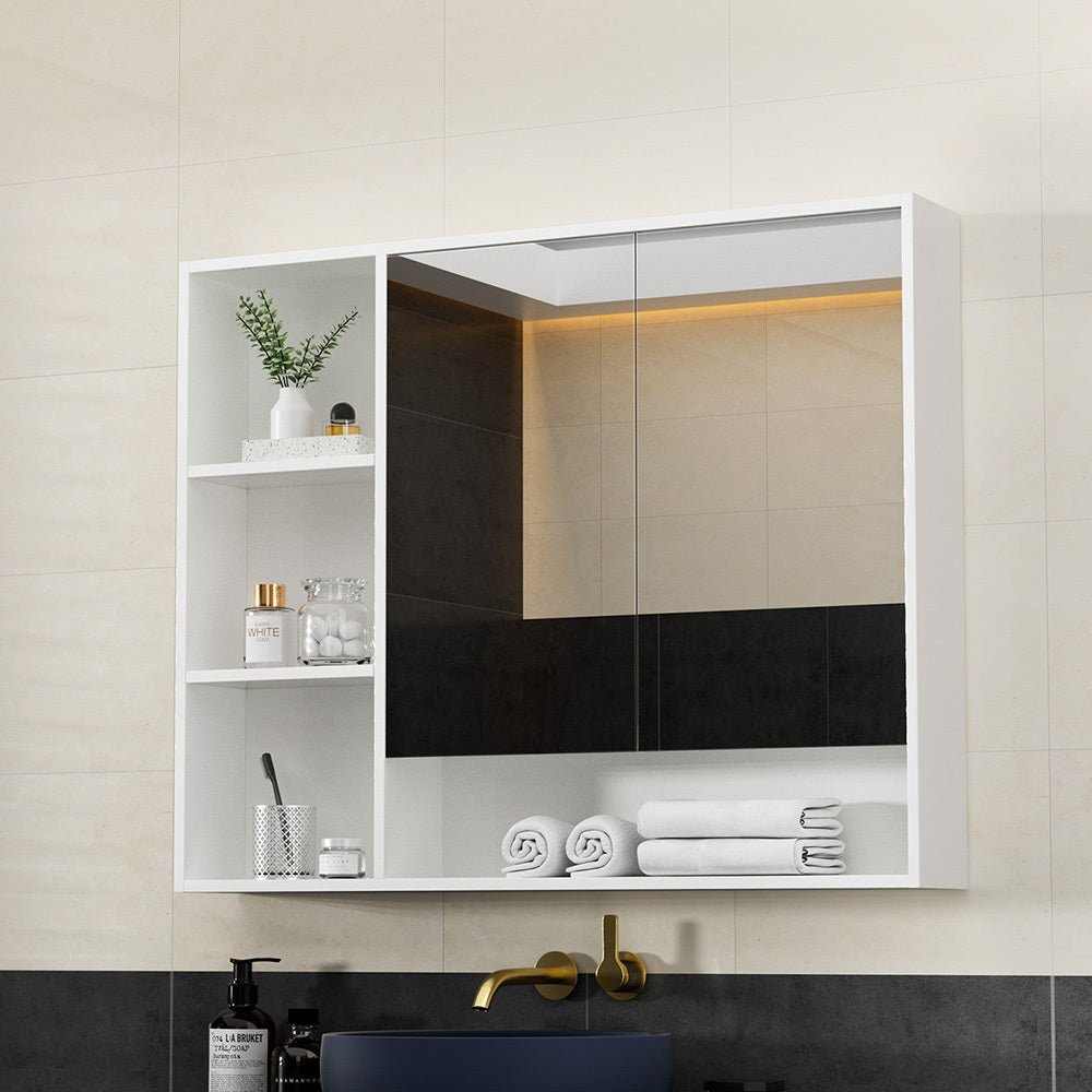 Bathroom Mirror Cabinet 100CM Vanity Medicine Wall Mounted Storage White - Furniture > Bathroom > Bathroom Cabinets, Cupboards & Storage - Rivercity House & Home Co. (ABN 18 642 972 209) - Affordable Modern Furniture Australia