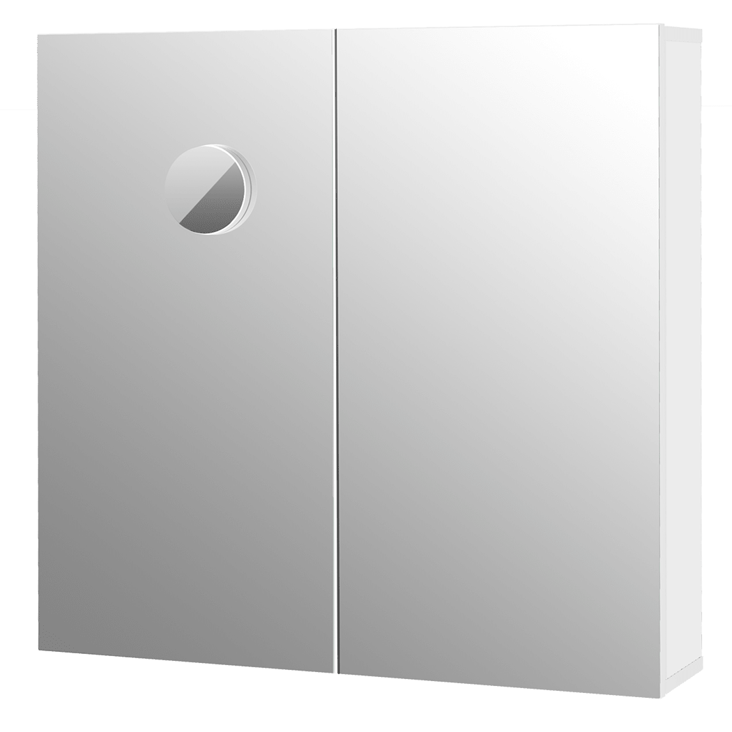 Bathroom Mirror Cabinet 75CM with 5X Magnifying Mirror & Soft - Close Hinges - White - Rivercity House & Home Co. (ABN 18 642 972 209) - Affordable Modern Furniture Australia