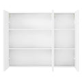 Bathroom Mirror Cabinet 90CM with 5X Magnifying Mirror and Tissue Hole - White