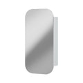 Oval Bathroom Mirror Cabinet 450x900mm with Medicine Storage - White