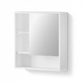 Bathroom Wall Mounted Mirror Cabinet with Adjustable Shelf 560mm - White