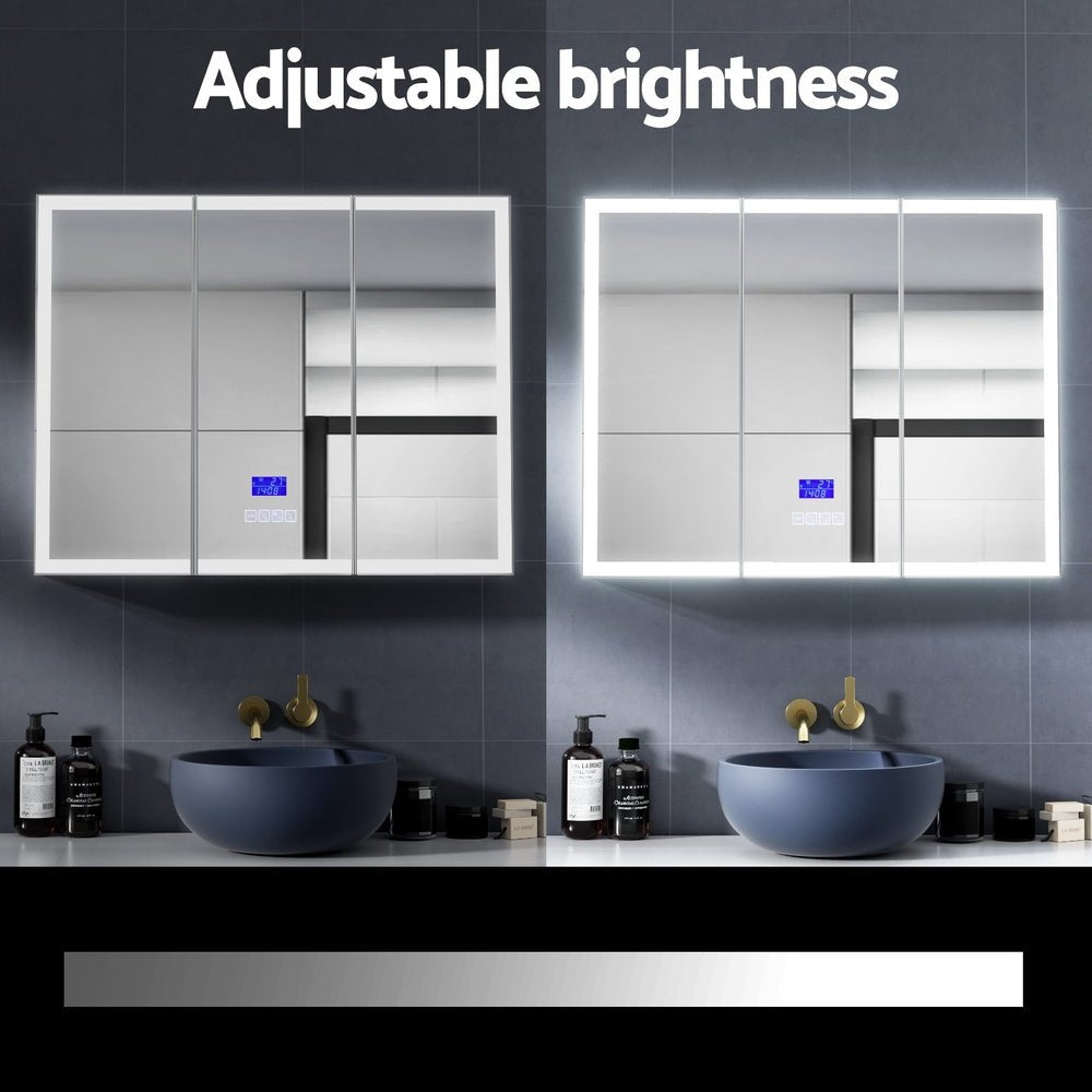 Bathroom Mirror Wall Cabinet LED Light Vanity Shaving Medicine Storage Organiser - Furniture > Bathroom - Rivercity House & Home Co. (ABN 18 642 972 209) - Affordable Modern Furniture Australia