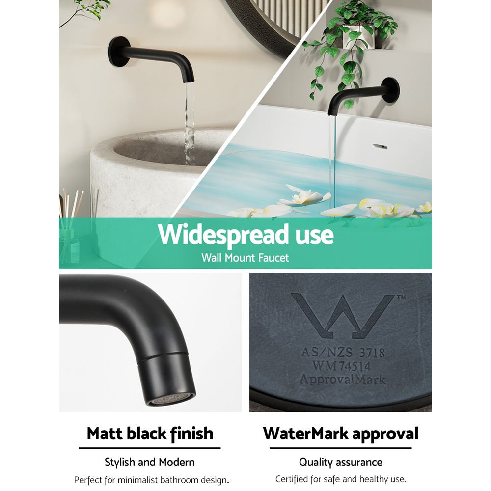Bathroom Mixer Spout Wall Bath Tap Round Shower Bathtub Black - Home & Garden > Bathroom Accessories > Shower Accessories - Rivercity House & Home Co. (ABN 18 642 972 209) - Affordable Modern Furniture Australia