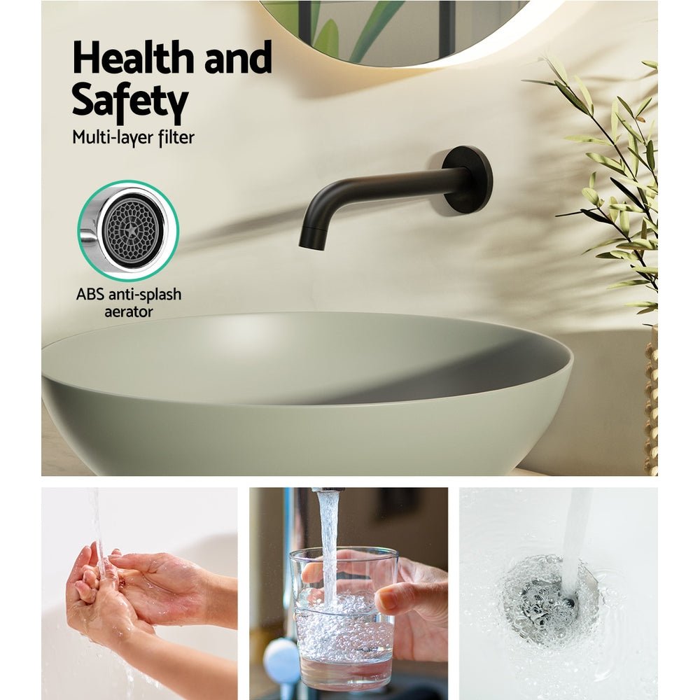 Bathroom Mixer Spout Wall Bath Tap Round Shower Bathtub Black - Home & Garden > Bathroom Accessories > Shower Accessories - Rivercity House & Home Co. (ABN 18 642 972 209) - Affordable Modern Furniture Australia