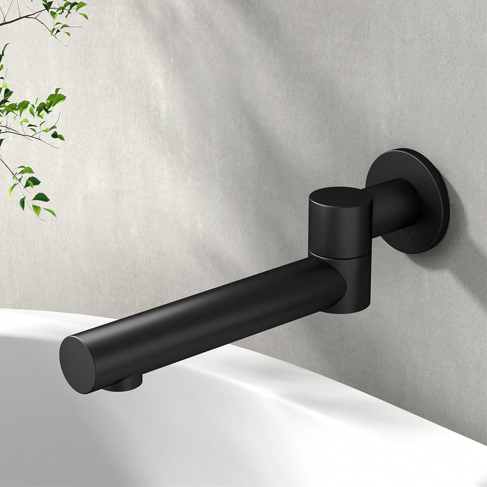 Bathroom Mixer Spout Wall Bath Tap Round Swivel Bathtub Black - Home & Garden > Bathroom Accessories > Shower Accessories - Rivercity House & Home Co. (ABN 18 642 972 209) - Affordable Modern Furniture Australia