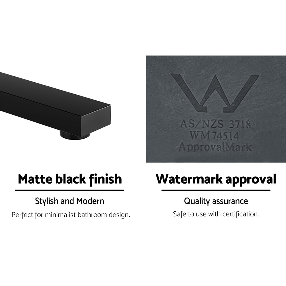 Bathroom Mixer Spout Wall Bath Tap Square Swivel Bathtub Black - Furniture > Bathroom > Tap & Sink Accessories - Rivercity House & Home Co. (ABN 18 642 972 209) - Affordable Modern Furniture Australia