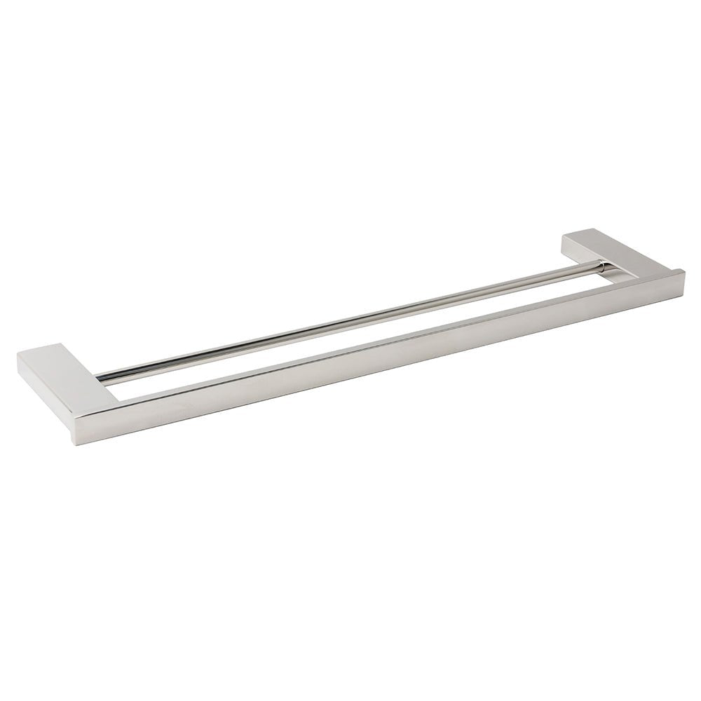 Bathroom Polish Chrome Square Towel Rail Rack 600mm Double Hanger Holder Bar - Home & Garden > Bathroom Accessories > Shower Accessories - Rivercity House & Home Co. (ABN 18 642 972 209) - Affordable Modern Furniture Australia