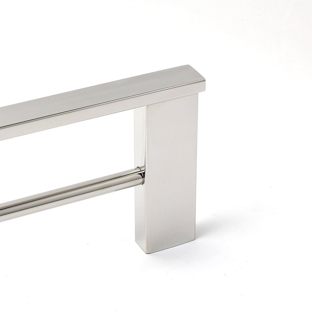 Bathroom Polish Chrome Square Towel Rail Rack 600mm Double Hanger Holder Bar - Home & Garden > Bathroom Accessories > Shower Accessories - Rivercity House & Home Co. (ABN 18 642 972 209) - Affordable Modern Furniture Australia