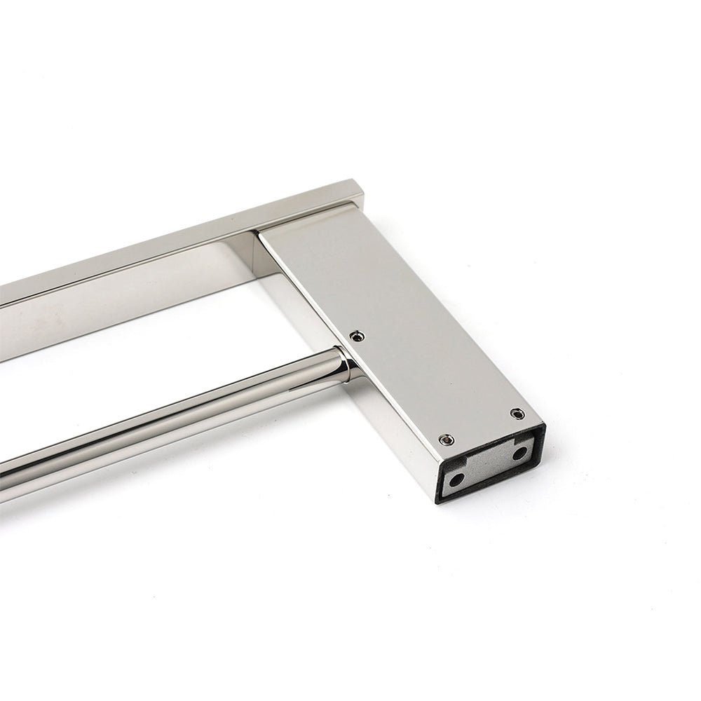 Bathroom Polish Chrome Square Towel Rail Rack 600mm Double Hanger Holder Bar - Home & Garden > Bathroom Accessories > Shower Accessories - Rivercity House & Home Co. (ABN 18 642 972 209) - Affordable Modern Furniture Australia