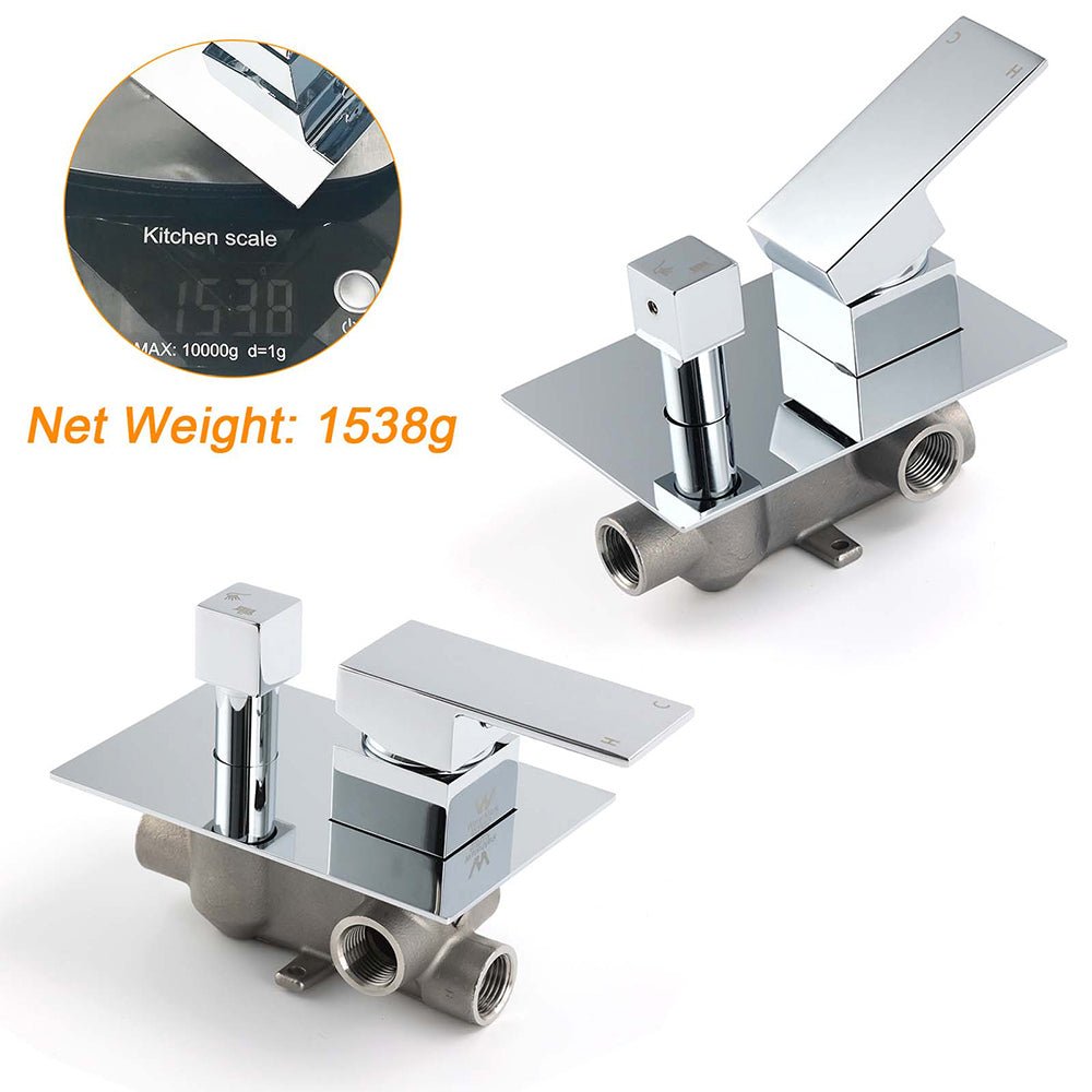 Bathroom Square Shower Mixer Diverter Tap Square Chrome For Spout Shower Head - Furniture > Bathroom > Shower Heads & Screens - Rivercity House & Home Co. (ABN 18 642 972 209) - Affordable Modern Furniture Australia