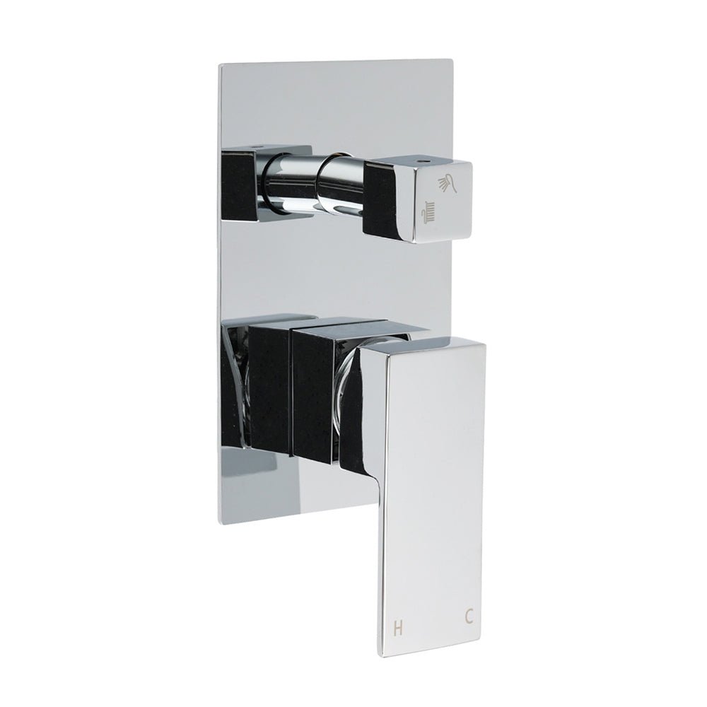 Bathroom Square Shower Mixer Diverter Tap Square Chrome For Spout Shower Head - Furniture > Bathroom > Shower Heads & Screens - Rivercity House & Home Co. (ABN 18 642 972 209) - Affordable Modern Furniture Australia