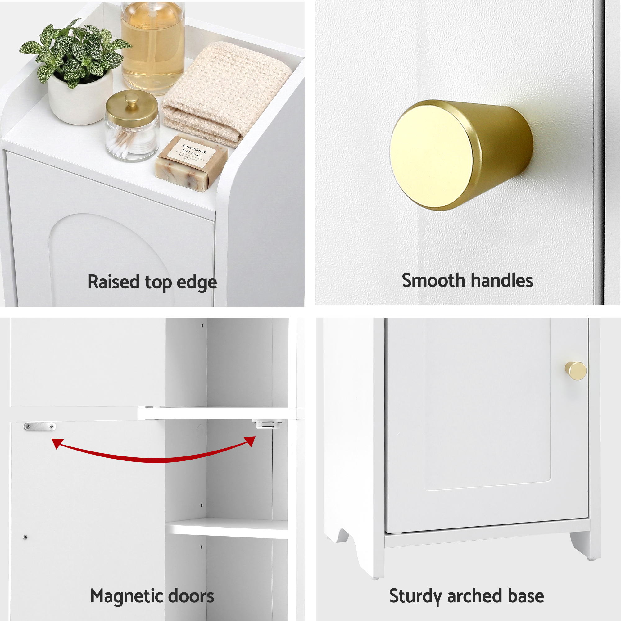 Bathroom Storage Cabinet 2 - Tier Slim Toilet Organizer Adjustable White - Furniture > Bathroom > Bathroom Cabinets, Cupboards & Storage - Rivercity House & Home Co. (ABN 18 642 972 209) - Affordable Modern Furniture Australia