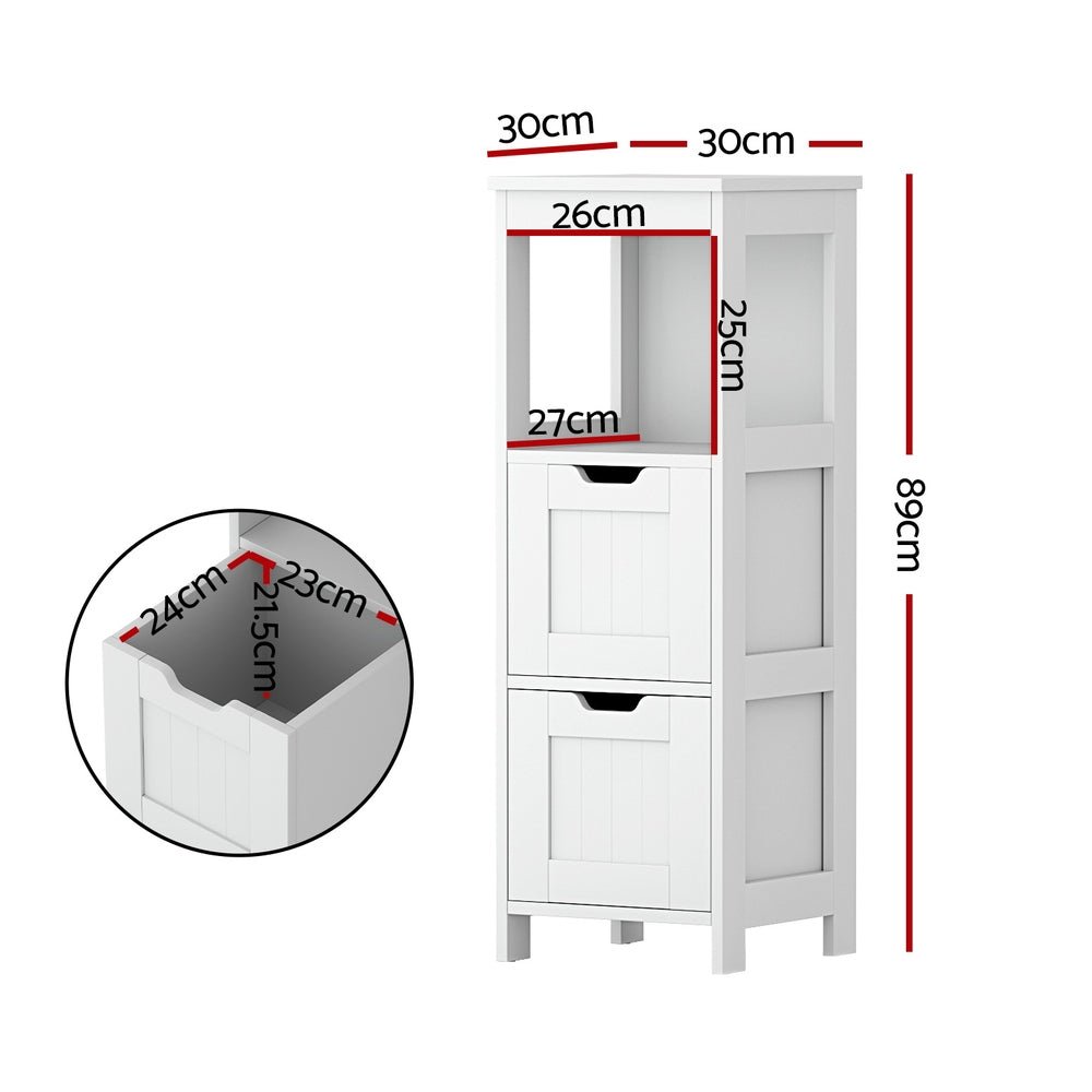 Bathroom Storage Cabinet 89cm Floor Toilet Drawer Bedroom Organizer Standing White - Furniture > Bathroom > Bathroom Cabinets, Cupboards & Storage - Rivercity House & Home Co. (ABN 18 642 972 209) - Affordable Modern Furniture Australia