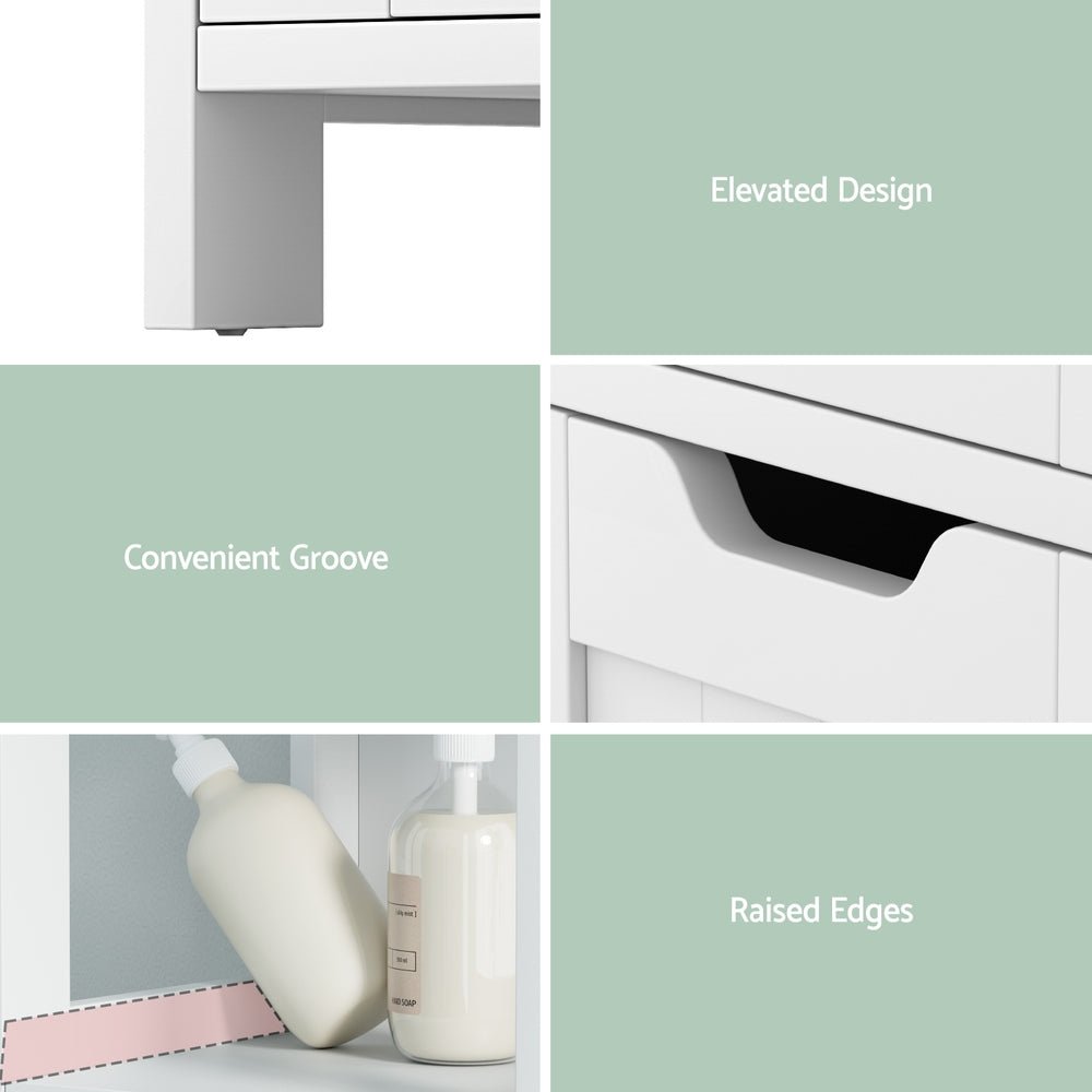 Bathroom Storage Cabinet 89cm Floor Toilet Drawer Bedroom Organizer Standing White - Furniture > Bathroom > Bathroom Cabinets, Cupboards & Storage - Rivercity House & Home Co. (ABN 18 642 972 209) - Affordable Modern Furniture Australia