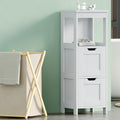 Bathroom Storage Cabinet 89cm Floor Toilet Drawer Bedroom Organiser Standing White
