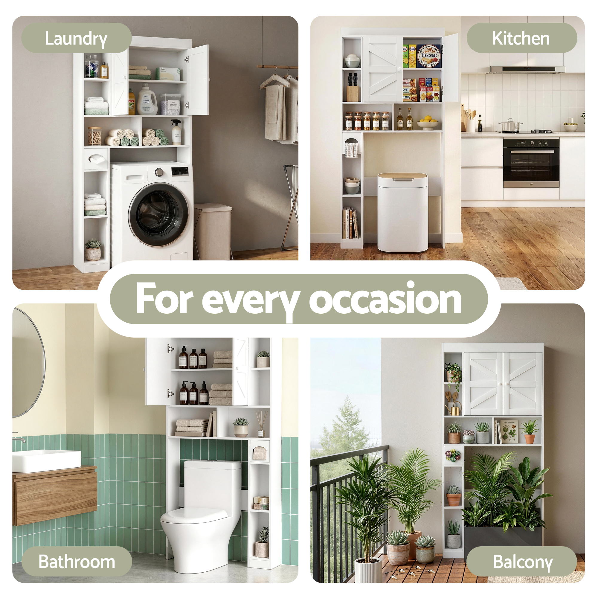Bathroom Storage Cabinet Over The Toilet Organiser Laundry Shelf Holder - Furniture > Bathroom > Bathroom Cabinets, Cupboards & Storage - Rivercity House & Home Co. (ABN 18 642 972 209) - Affordable Modern Furniture Australia