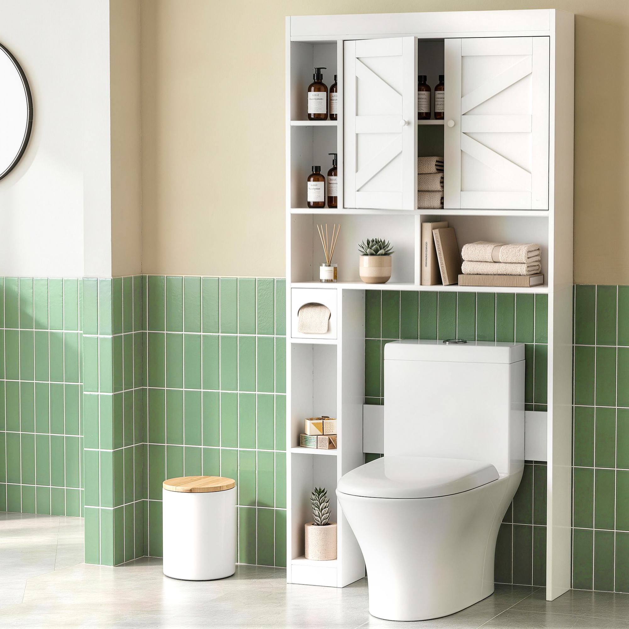 Bathroom Storage Cabinet Over The Toilet Organiser Laundry Shelf Holder - Furniture > Bathroom > Bathroom Cabinets, Cupboards & Storage - Rivercity House & Home Co. (ABN 18 642 972 209) - Affordable Modern Furniture Australia