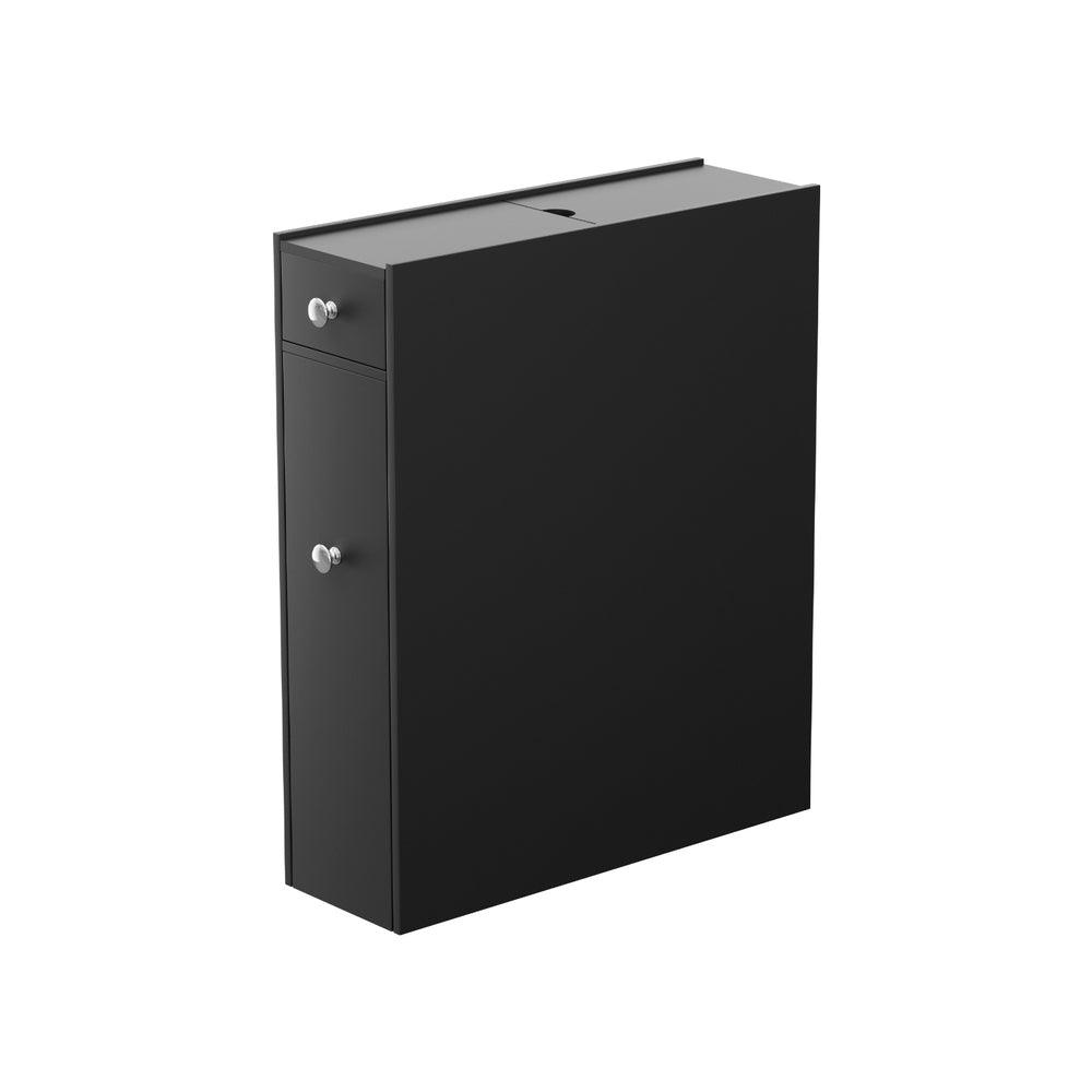 Bathroom Storage Cabinet Toilet Slim Tissue Box Caddy Holder Side Wooden Black - Furniture > Bathroom > Bathroom Cabinets, Cupboards & Storage - Rivercity House & Home Co. (ABN 18 642 972 209) - Affordable Modern Furniture Australia