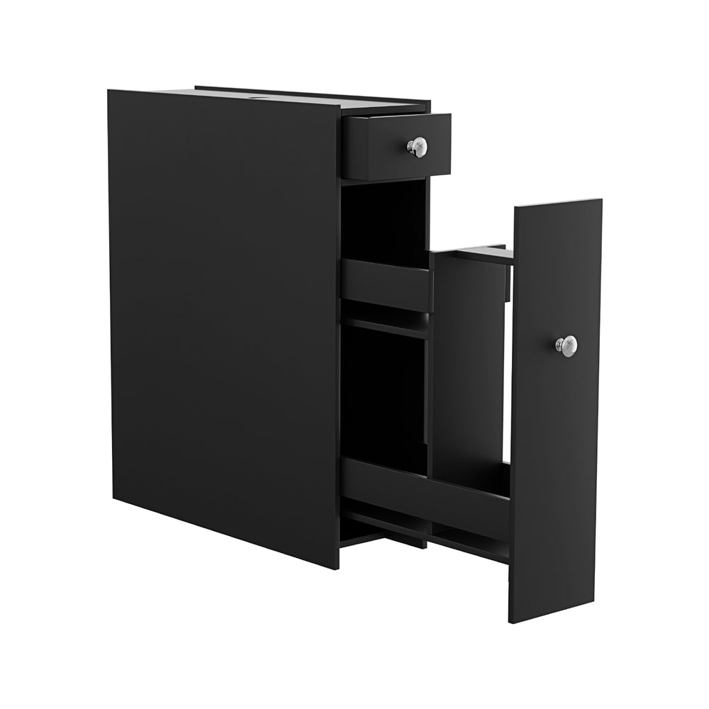 Bathroom Storage Cabinet Toilet Slim Tissue Box Caddy Holder Side Wooden Black - Furniture > Bathroom > Bathroom Cabinets, Cupboards & Storage - Rivercity House & Home Co. (ABN 18 642 972 209) - Affordable Modern Furniture Australia