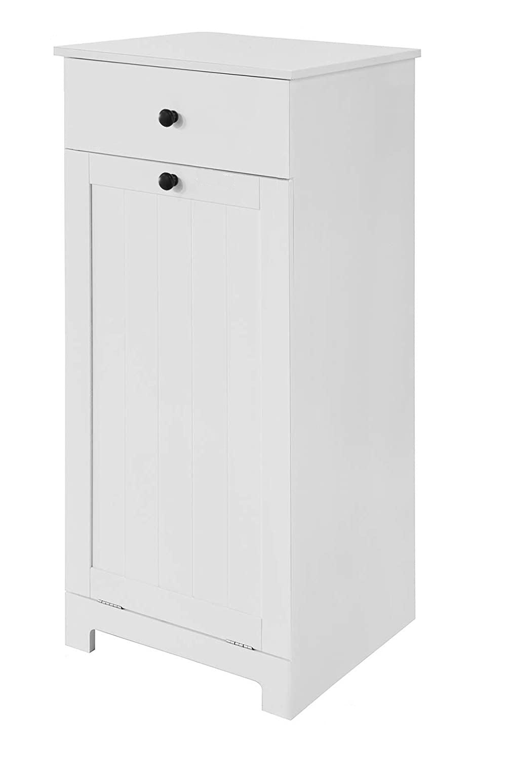 Bathroom Storage Cabinet with Laundry Basket and Drawer - White - Home & Garden > Storage > Clothing & Wardrobe Storage - Rivercity House & Home Co. (ABN 18 642 972 209) - Affordable Modern Furniture Australia